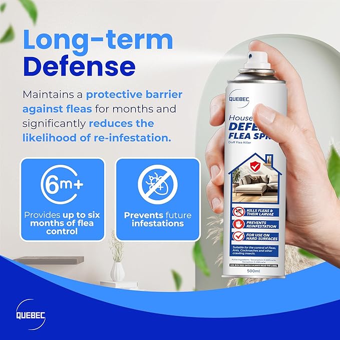 Quebec Household Flea Spray 500ml – Long-Lasting Indoor Pest Control