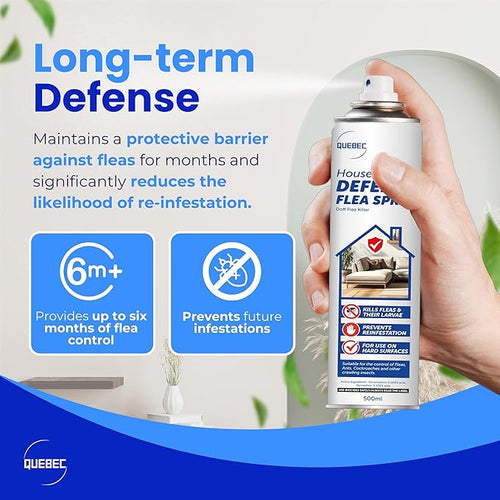 Quebec Household Flea Spray 500ml – Long-Lasting Indoor Pest Control